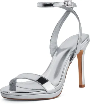 Elisabet Tang Women's Open Toe Heeled Sandals Round Toe Shoes Stiletto Heels Strappy Sandals For Women Sexy Dress Shoes