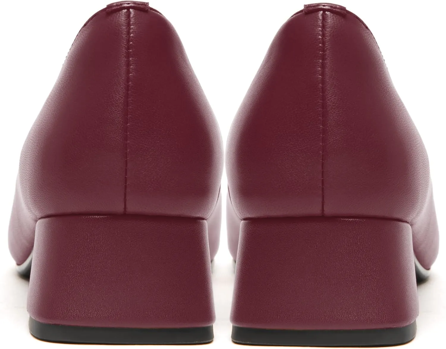 FEMSTEP Women's Loafer Square Toe Slip On Casual Office Matte Leather Chunky Low Heel Formal Shoes 1.5 Inch