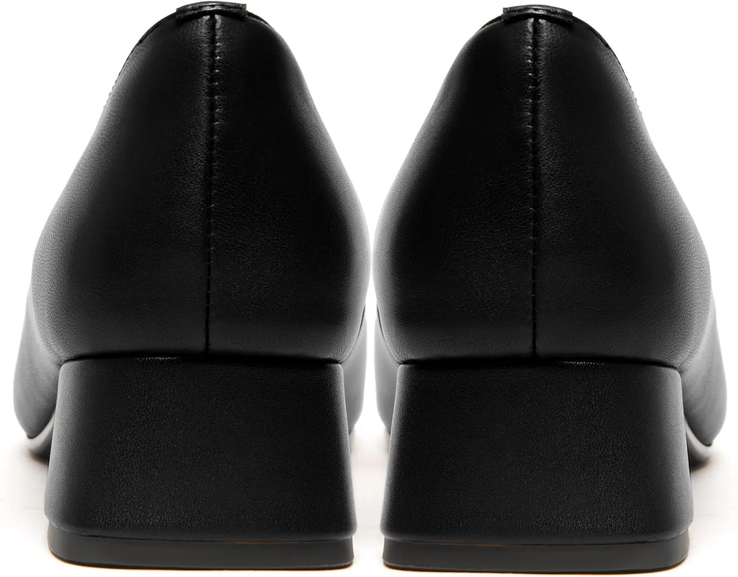FEMSTEP Women's Loafer Square Toe Slip On Casual Office Matte Leather Chunky Low Heel Formal Shoes 1.5 Inch