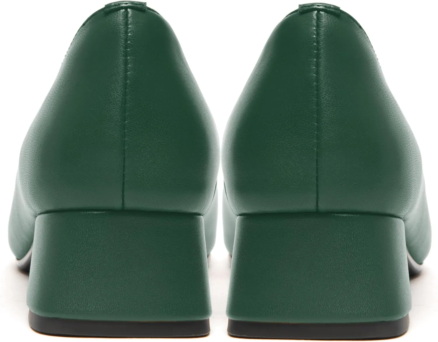 FEMSTEP Women's Loafer Square Toe Slip On Casual Office Matte Leather Chunky Low Heel Formal Shoes 1.5 Inch