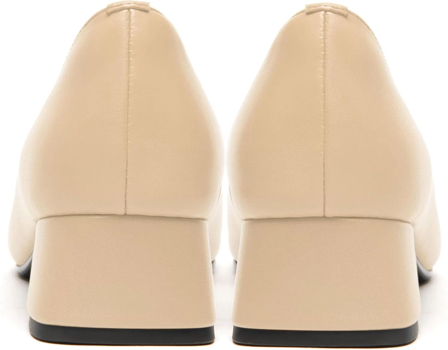 FEMSTEP Women's Loafer Square Toe Slip On Casual Office Matte Leather Chunky Low Heel Formal Shoes 1.5 Inch