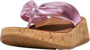 FitFlop Women's F-Mode Leather-Twist Flatform Toe-Thongs (Cork) Wedge Sandal