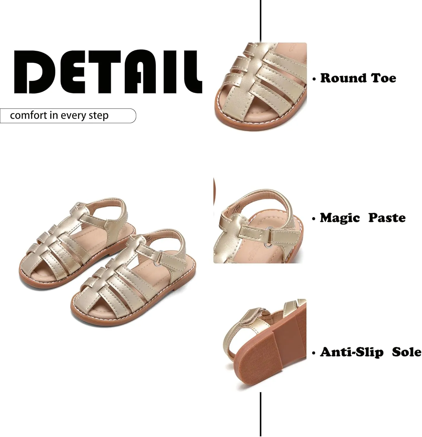 Flaryzone Toddler Little Girls Glitter Flower Open-Toe Flat Dress Sandals Summer Shoes
