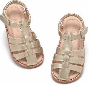 Flaryzone Toddler Little Girls Glitter Flower Open-Toe Flat Dress Sandals Summer Shoes