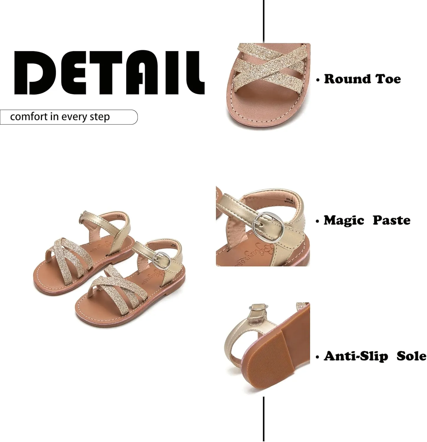 Flaryzone Toddler/Little Kids' Classic Rome Open-Toe Flat Sandals