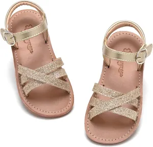 Flaryzone Toddler/Little Kids' Classic Rome Open-Toe Flat Sandals