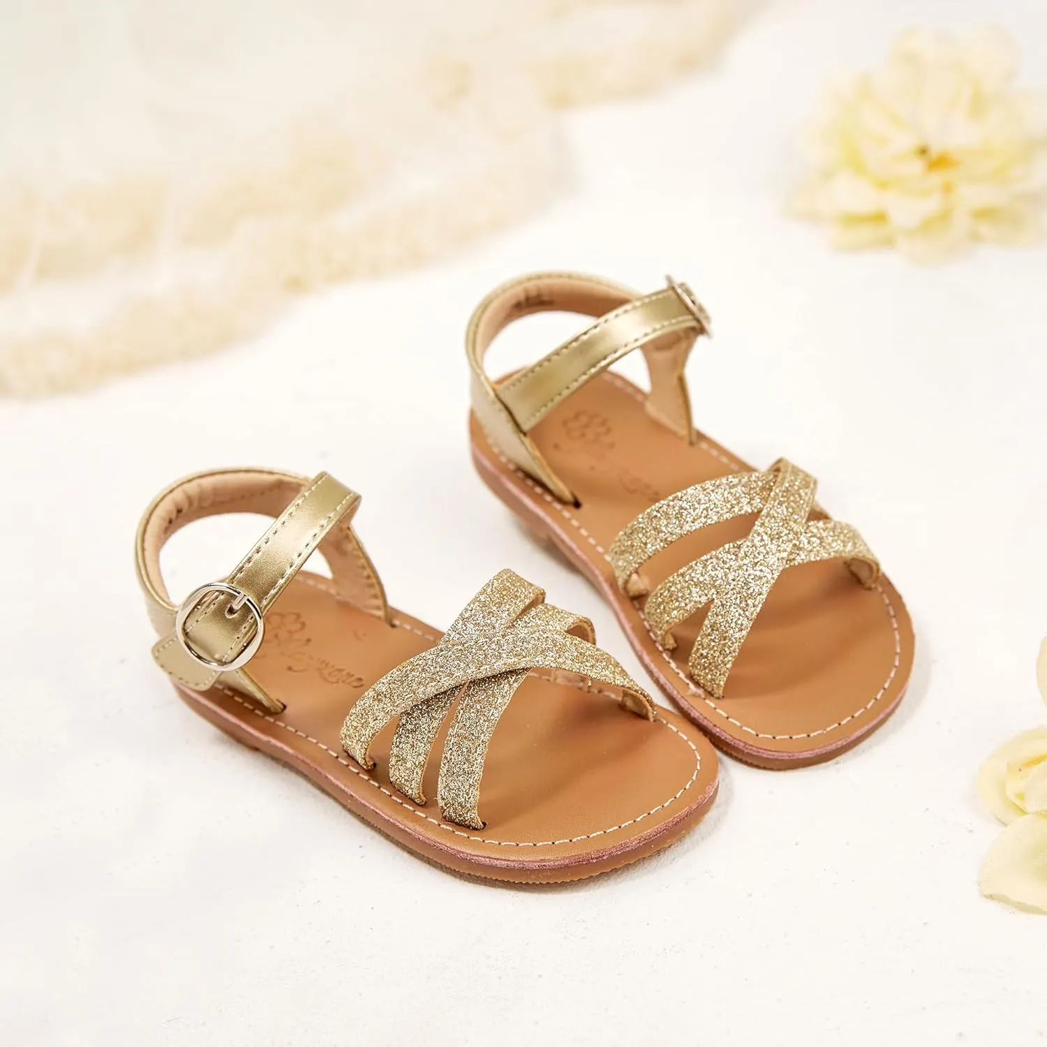Flaryzone Toddler/Little Kids' Classic Rome Open-Toe Flat Sandals