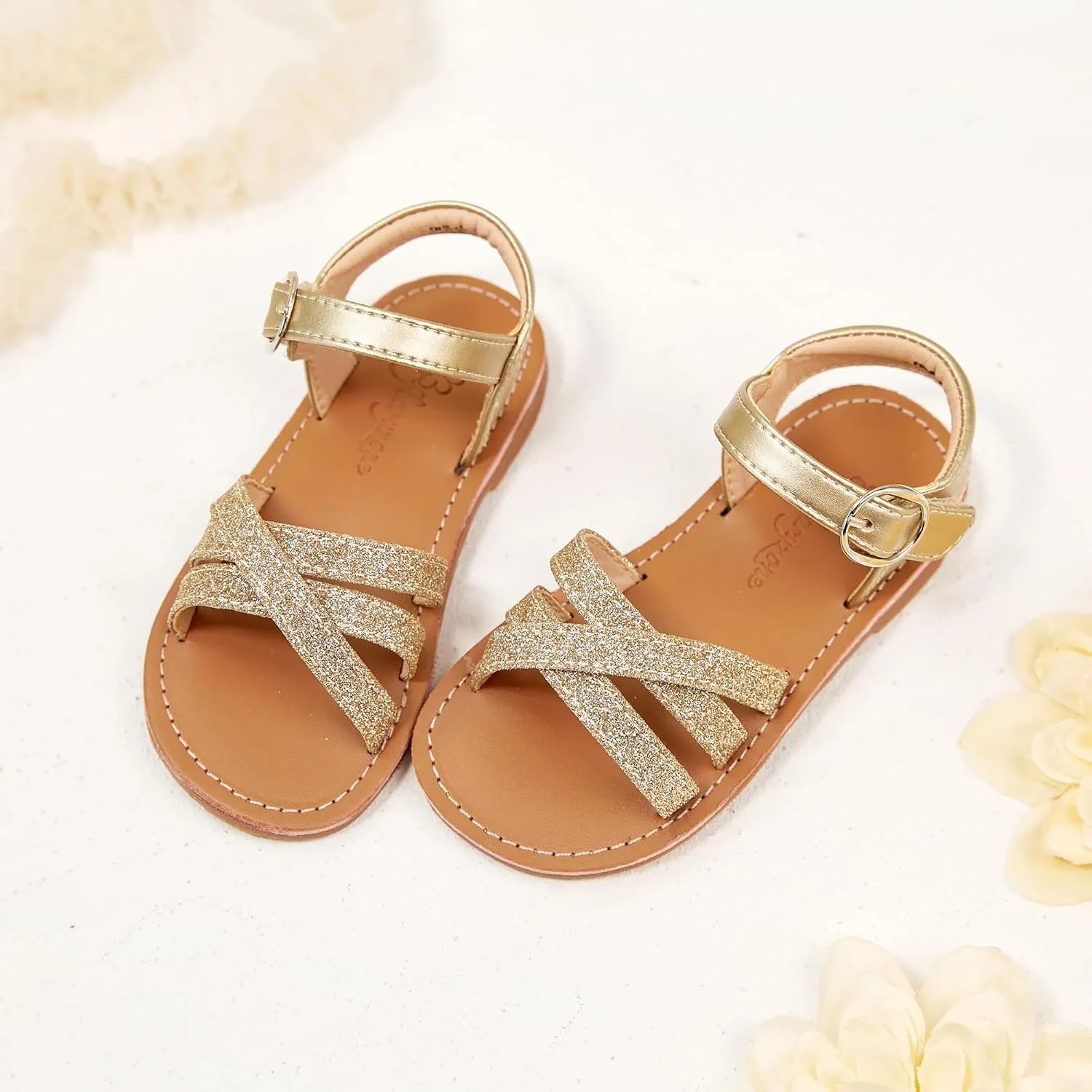 Flaryzone Toddler/Little Kids' Classic Rome Open-Toe Flat Sandals