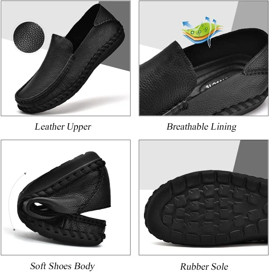 GEXECEUSS Men's Loafers Lightweight Driving Shoes Slip On Casual Penny Loafers Moccasin Flats Boat Shoes Anti-Slip Walking Shoes
