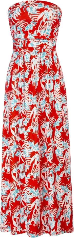 GRACE KARIN Women Strapless Casual Loose Ruched Long Maxi Dress with Pockets