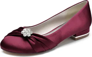 Hanfike Girls Womens Wedding Dress Flats Slip-on Formal Party Evening Shoes with Knot JY250