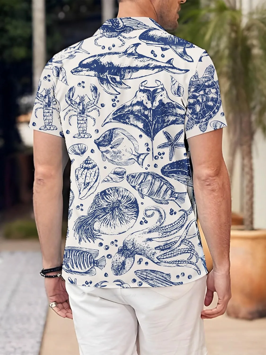 Hawaiian Shirts for Men Button Down Tropical Summer Beach Shirt