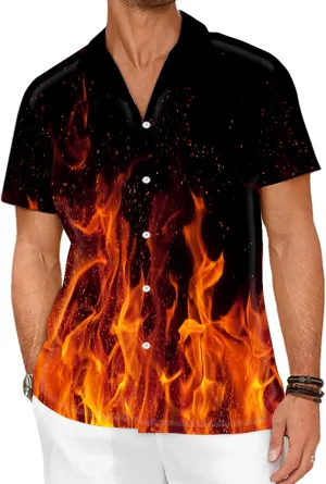 Hawaiian Shirts for Men Button Down Tropical Summer Beach Shirt