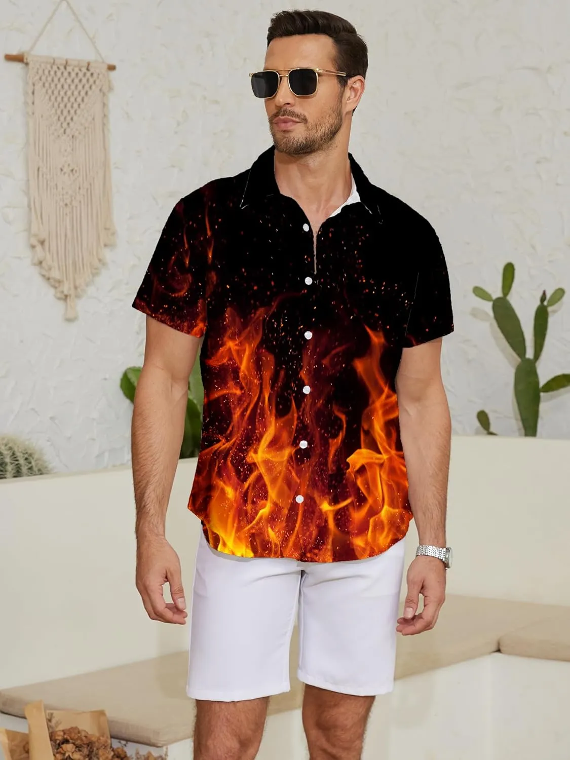 Hawaiian Shirts for Men Button Down Tropical Summer Beach Shirt