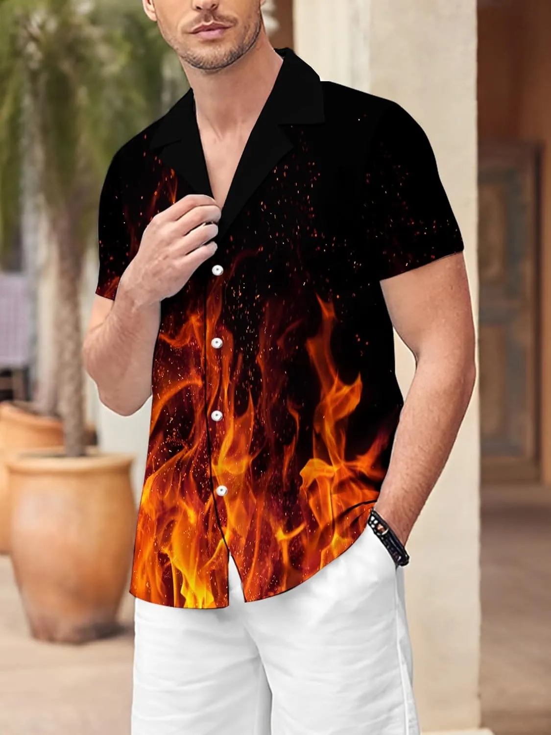 Hawaiian Shirts for Men Button Down Tropical Summer Beach Shirt