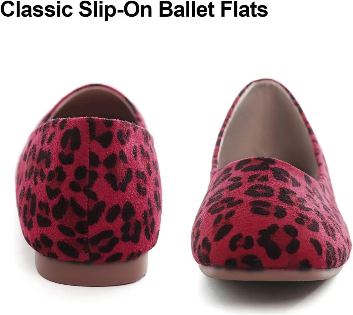 Hee grand Classic Solid Square Toe Ballet Flats for Women Comfort Casual Flats Lightweight Slip on Loafers Suede Dress Shoes