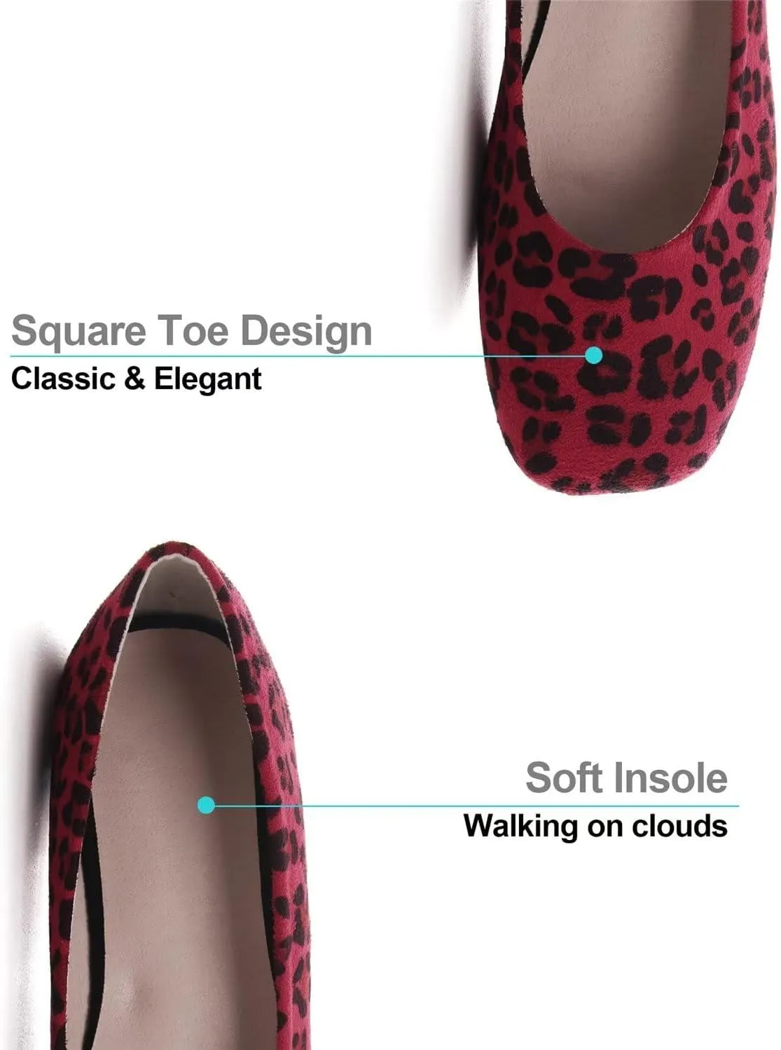 Hee grand Classic Solid Square Toe Ballet Flats for Women Comfort Casual Flats Lightweight Slip on Loafers Suede Dress Shoes