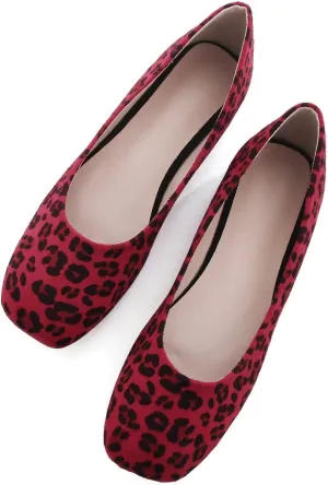 Hee grand Classic Solid Square Toe Ballet Flats for Women Comfort Casual Flats Lightweight Slip on Loafers Suede Dress Shoes
