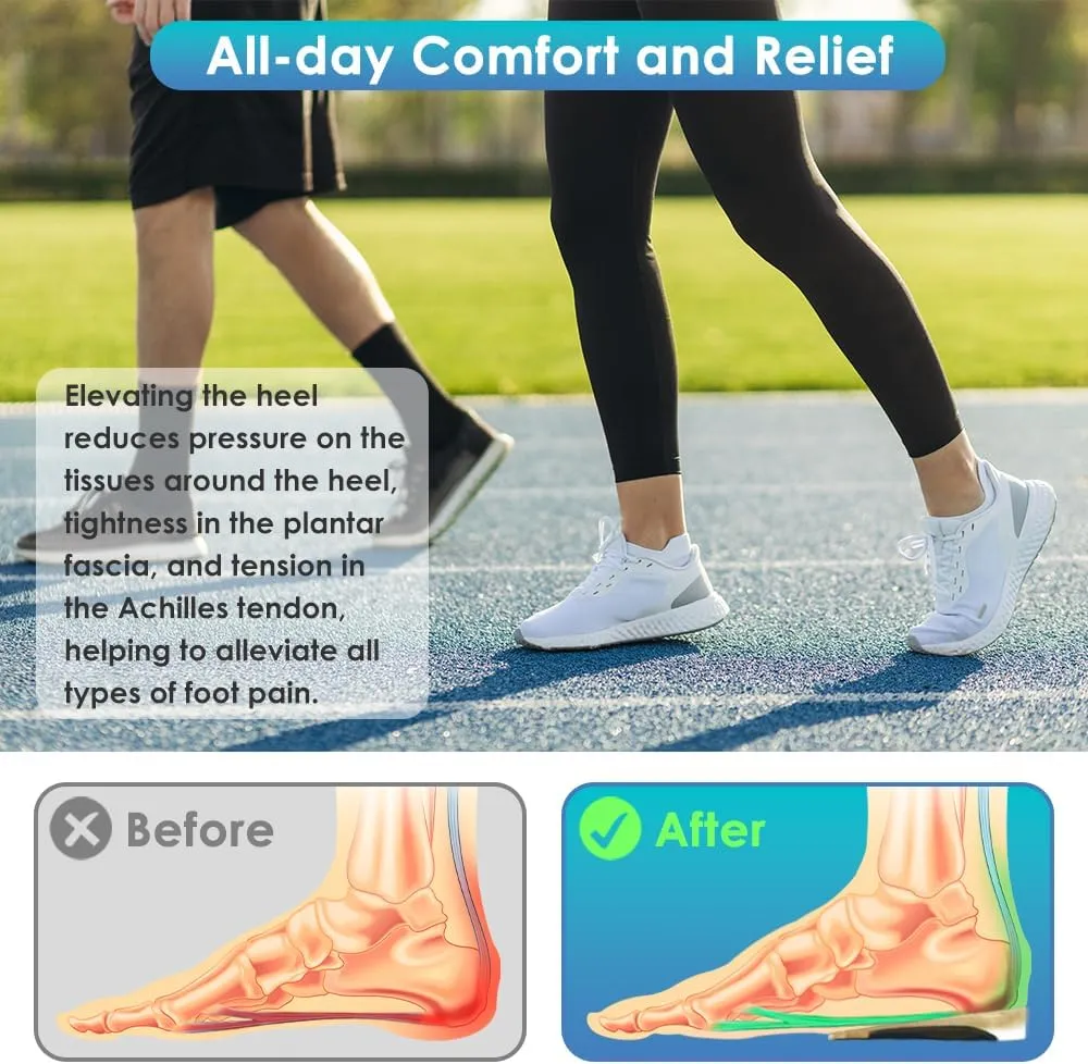 Heel Cushions for Achilles Tendonitis Relief, Heel Cups for Heel Pain and Plantar Fasciitis, Heel Lift Inserts Provide Support and Cushioning for Men Women (Apricot, Large: W 9.5-13.5 | M 8-13)