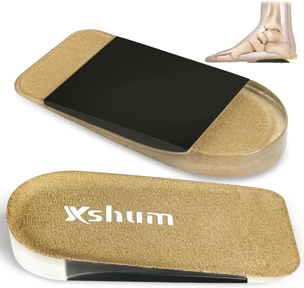 Heel Cushions for Achilles Tendonitis Relief, Heel Cups for Heel Pain and Plantar Fasciitis, Heel Lift Inserts Provide Support and Cushioning for Men Women (Apricot, Large: W 9.5-13.5 | M 8-13)