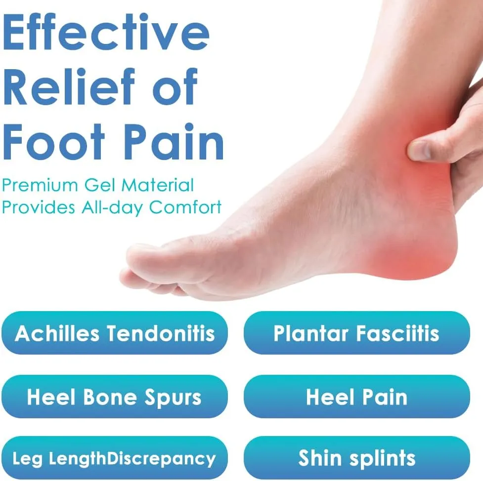 Heel Cushions for Achilles Tendonitis Relief, Heel Cups for Heel Pain and Plantar Fasciitis, Heel Lift Inserts Provide Support and Cushioning for Men Women (Apricot, Large: W 9.5-13.5 | M 8-13)
