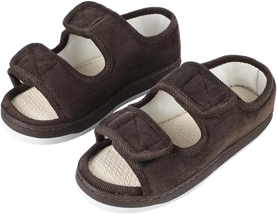 Ibluelover Diabetic Sandals for Women Men Open Toe Diabetic Slippers Edema Swollen Feet Diabetics Shoes Footwear Extra Wide Non Slip Adaptive Sandals Breathable Arthritis Post-op Elderly Sandal