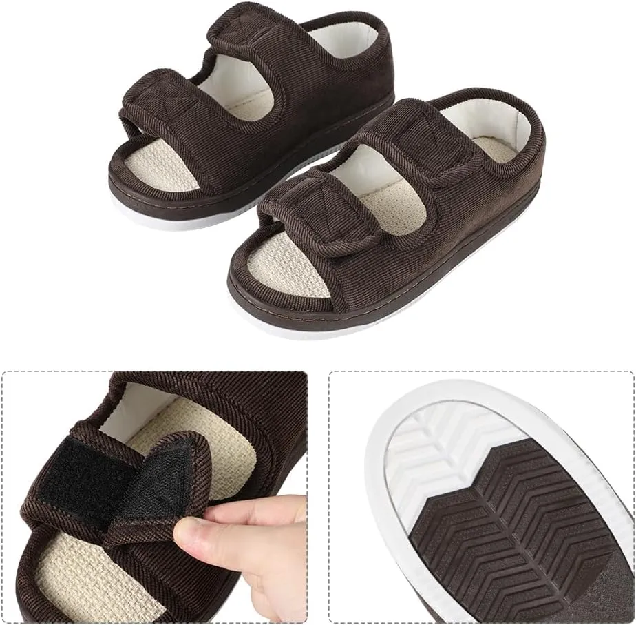 Ibluelover Diabetic Sandals for Women Men Open Toe Diabetic Slippers Edema Swollen Feet Diabetics Shoes Footwear Extra Wide Non Slip Adaptive Sandals Breathable Arthritis Post-op Elderly Sandal