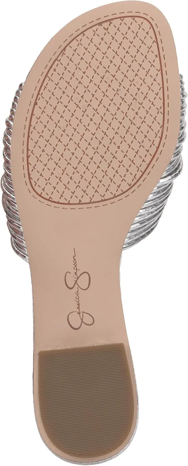 Jessica Simpson Womens Dydra Denim Slip-On Slide Sandals