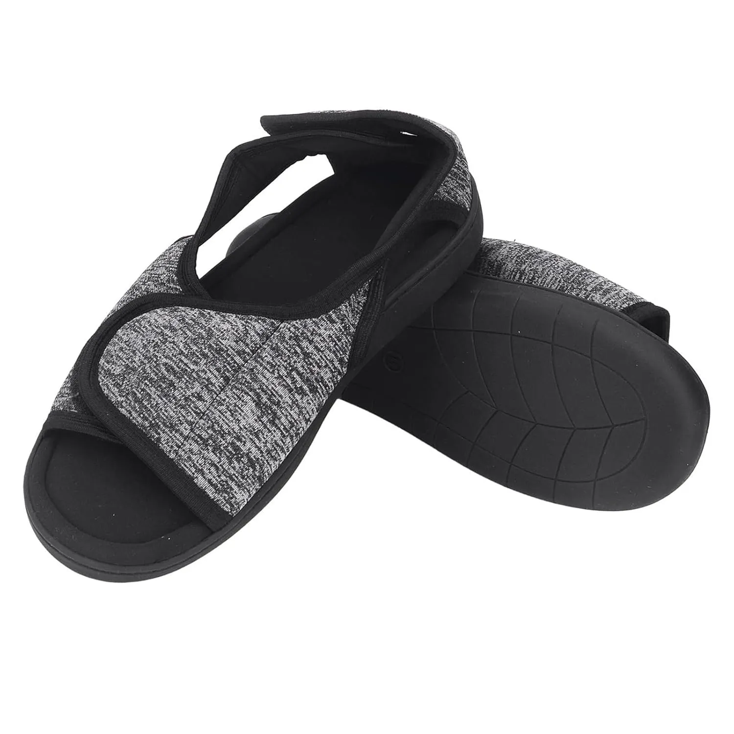 JIAHG Open Toe Diabetic Shoes for Women Men Extra Wide Comfort Shoes for Arthritis Swollen Feet Adjustable Walking Sandals for Unisex Seniors Foot Pain Relief Versatile Indoor & Outdoor Use