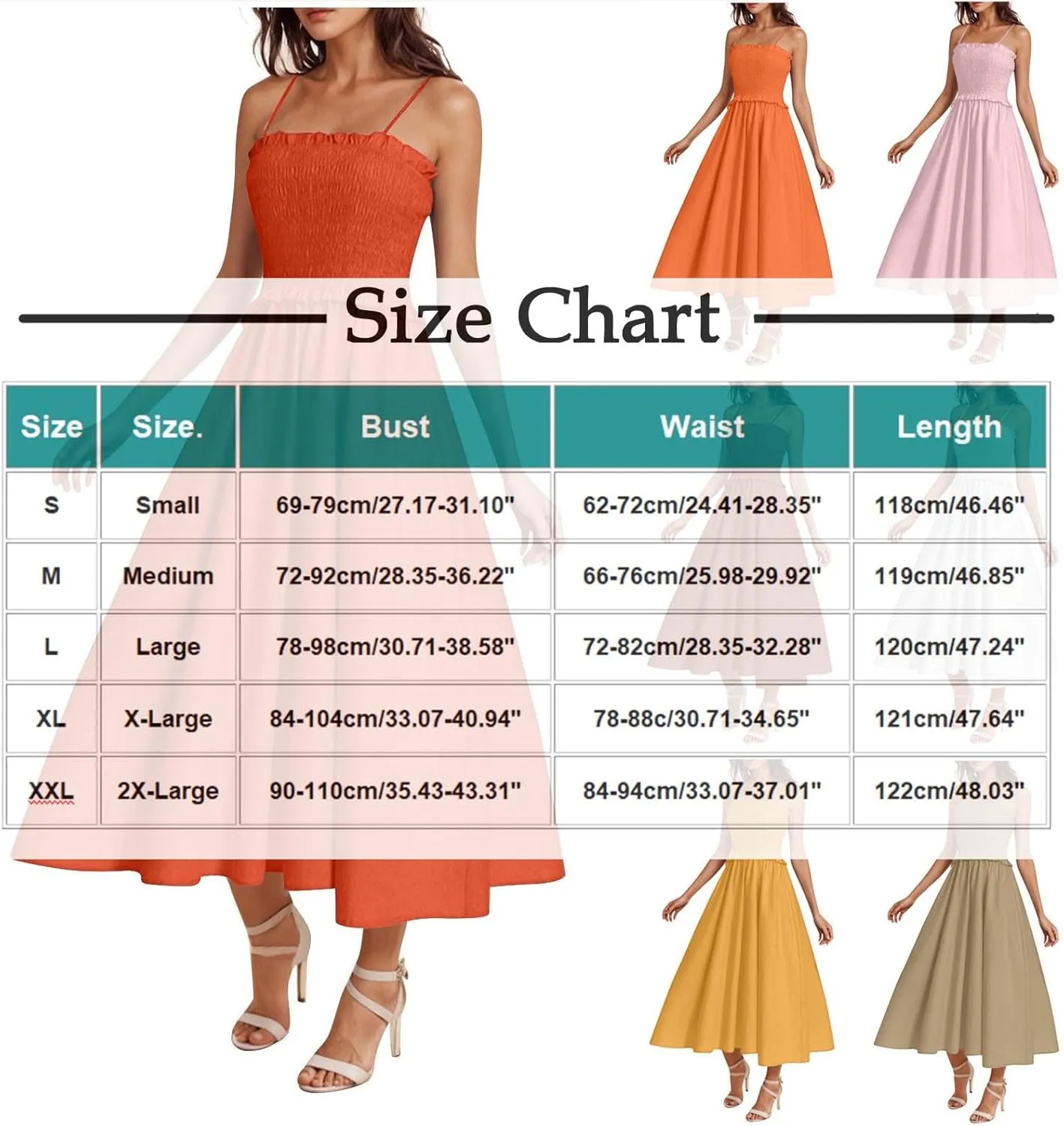 JOAU Women's Summer Cami Maxi Dress 2025 Casual Boho Sleeveless Spaghetti Strap Smocked A-Line Flowy Long Beach Sundresses
