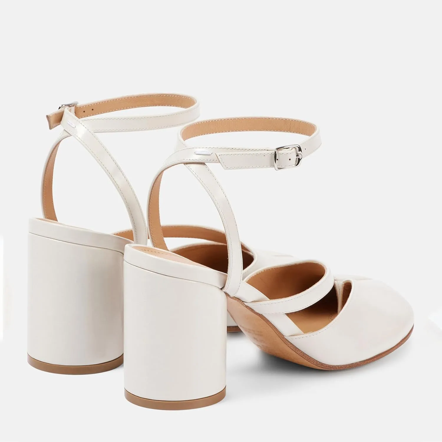 KOKOMOMO Split Toe Chunky Heels for Women Japanese Tabi Shoes Cylindrical Block High Heels Pumps Ankle Strap Buckled Wedding Party Dress Shoes