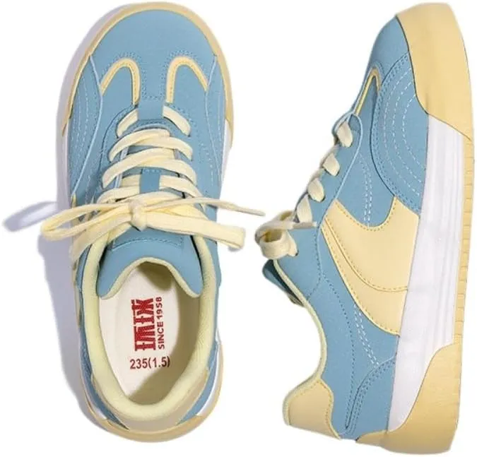 Korean Chunky Creamy Sneakers, Kawaii Anime Style, Cloud Sole Breathable Cute White Shoes with Hidden Heel Lift Outfit for Travel, Trendy Gift for Daughter