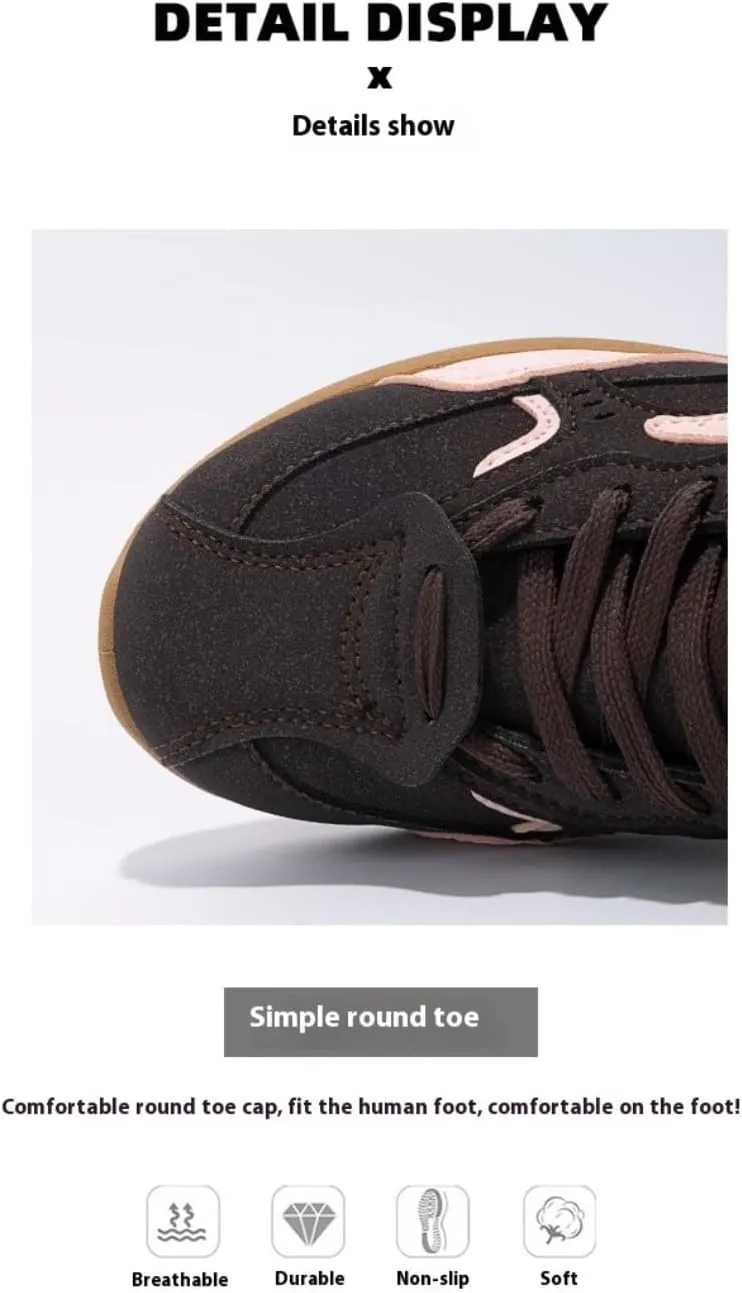 Korean Chunky White Sneakers, Kawaii Anime Style, Cloud Sole & Hidden Heel Lift, Comfortable Non-Slip Black Shoes Gift for Daughter, Travel-Friendly