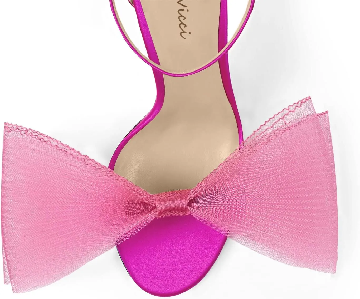 LauraVicci Women's High Heel Sandals Asymmetric Mesh Leather Bow Opened Toe Ankle Strap Lace-Up Stiletto Slip-On Evening Dress Party Wedding Shoes