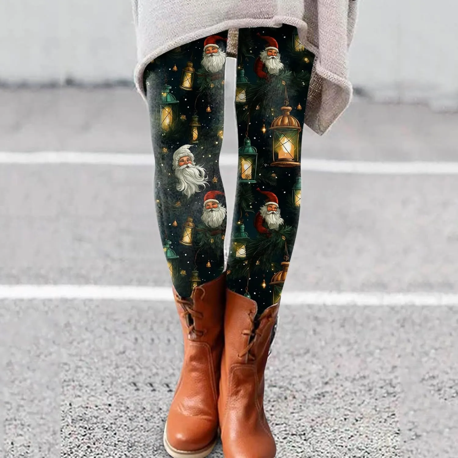 Leggings for Women Winter Leggings Artistic Splash Printed Soft Stretchy Pants Women's Pants Plus Size Snow Lined