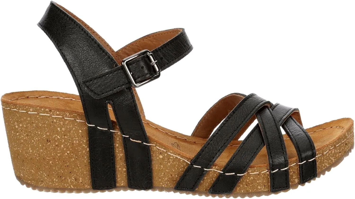 Lily - Women's Strappy Open Toe Gladiator Cork Low Wedge Sandals