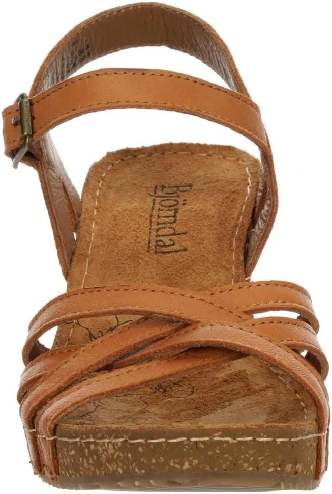 Lily - Women's Strappy Open Toe Gladiator Cork Low Wedge Sandals