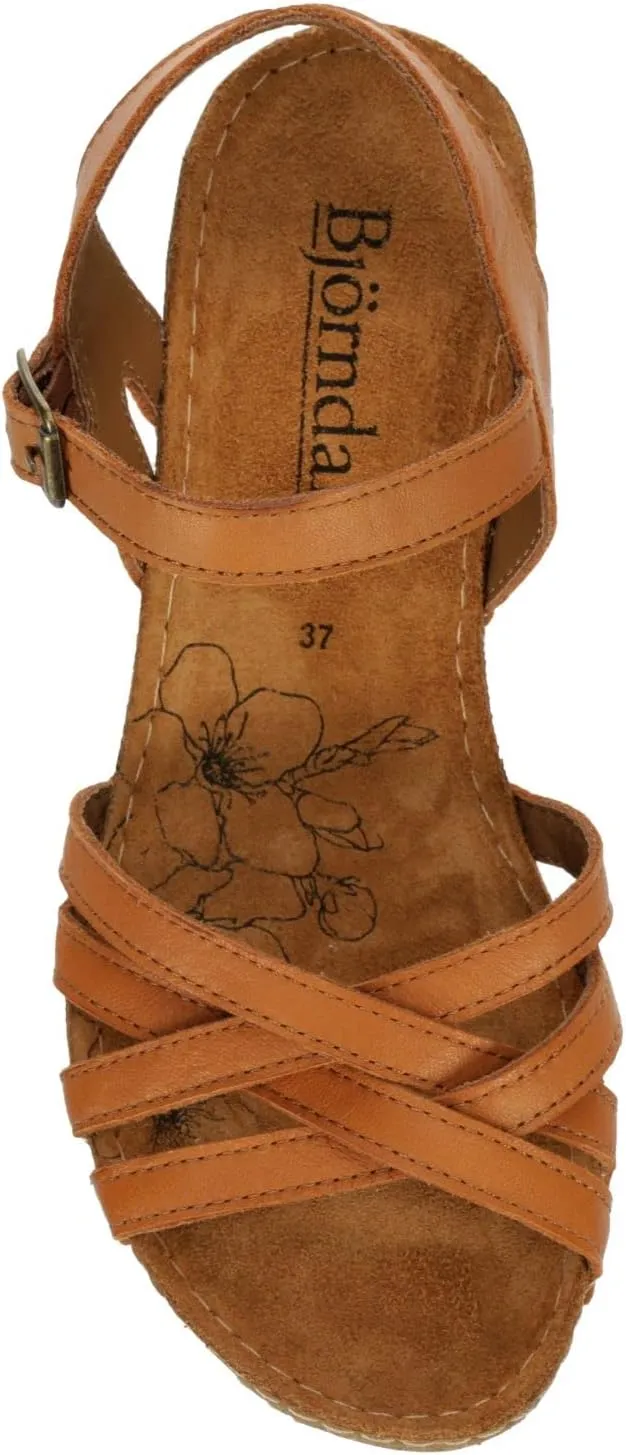 Lily - Women's Strappy Open Toe Gladiator Cork Low Wedge Sandals