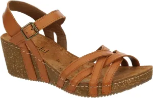 Lily - Women's Strappy Open Toe Gladiator Cork Low Wedge Sandals