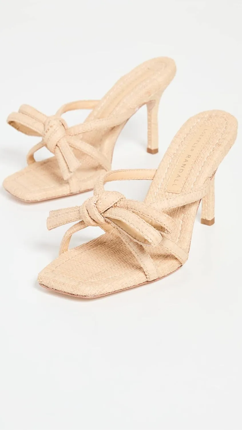 Loeffler Randall Women's Margi Raffia Bow Heeled Sandals