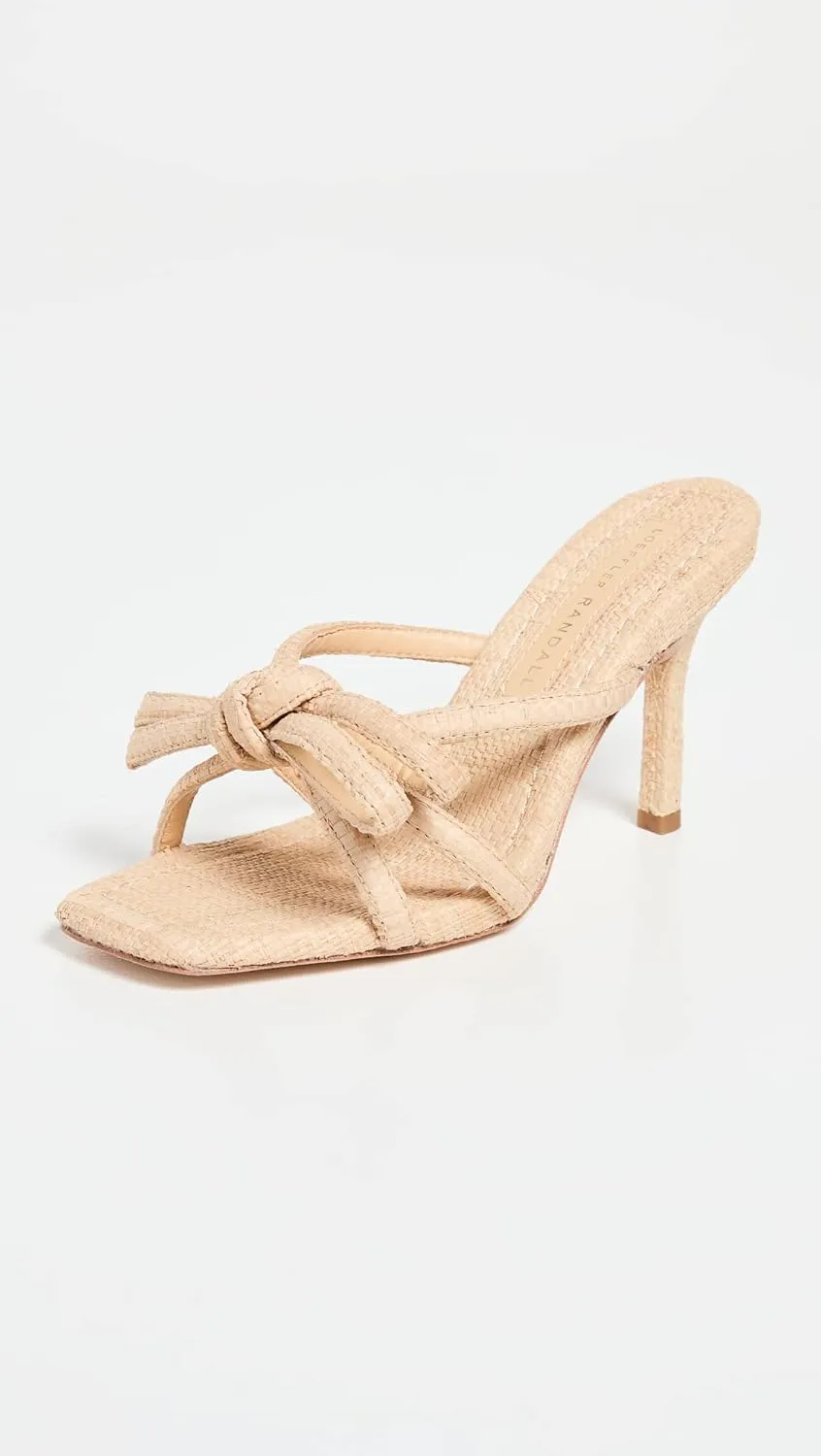 Loeffler Randall Women's Margi Raffia Bow Heeled Sandals