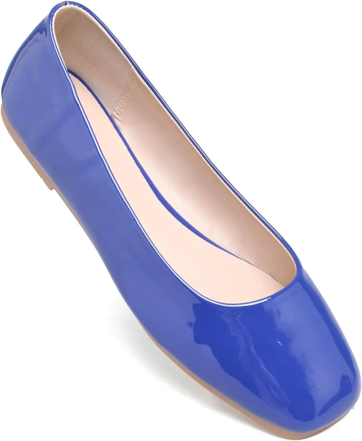 LUXINYU Flats for Women Classic Pointed Toe Slip-On Ballet Flats Soft Pu Leather Dress Shoes Comfortable Loafers Lightweight