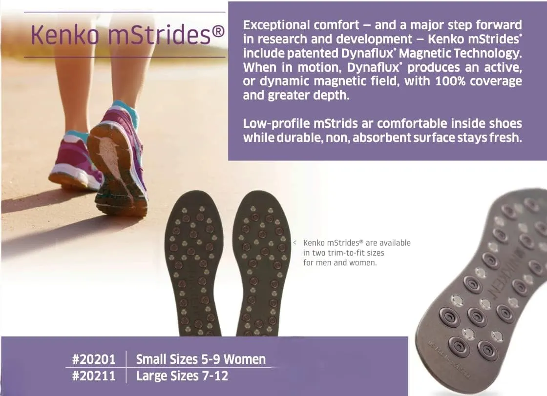 Magnetic Insoles for Women & Men for Nikken Kenko mStrides 20201 -Shoe Insoles Men/Women for Work, Running, Walking -Comfortable Sneaker Magnetic Acupressure Foot Support -Shoe Accessories(Small, 5-9)