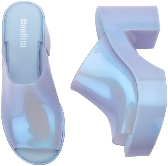 Melissa Mule Heel Collection - Fashion Sandal for Women - Iridescent Comfortable Mule Style - High-Shine Upper with Bubblegum Scent - Chic and Sophisticated