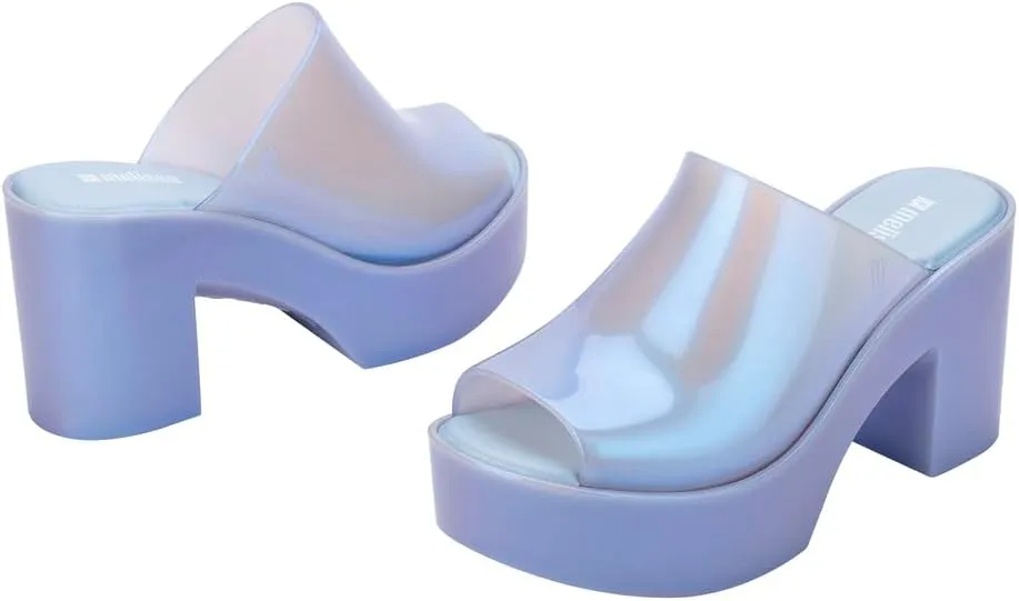 Melissa Mule Heel Collection - Fashion Sandal for Women - Iridescent Comfortable Mule Style - High-Shine Upper with Bubblegum Scent - Chic and Sophisticated