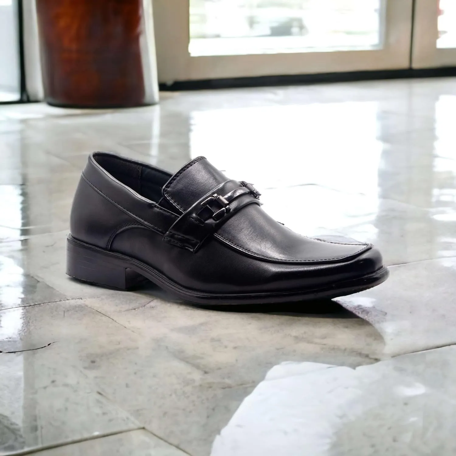 Men's 31192 Classic Square Toe Slip On Moccasin Loafers Dress Shoes
