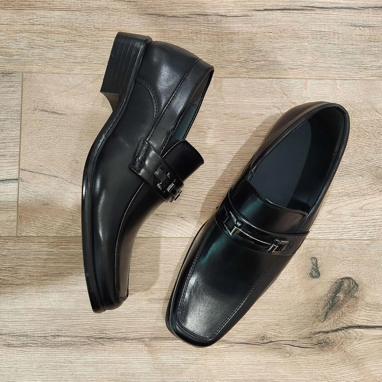 Men's 31192 Classic Square Toe Slip On Moccasin Loafers Dress Shoes