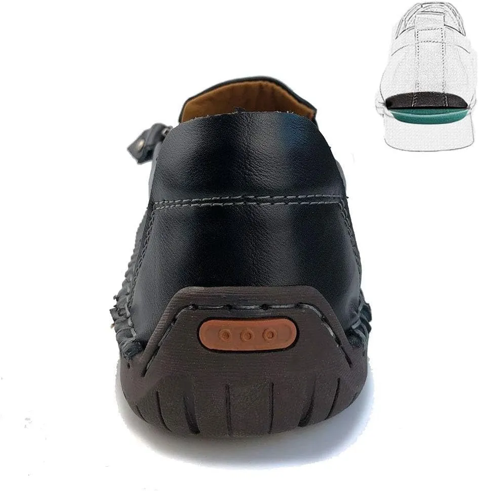 Mens Driving Leather Casual Slip-on Sneaker Handmade Stitched Flats Penny Loafers Lightweight Shoes