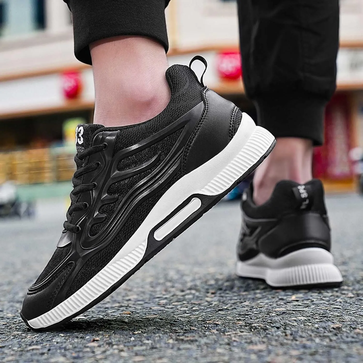 Mens Elevator Sneakers 3 inch Hidden Height Increase Breathable Mesh Lightweight Casual Walking Shoes for Men