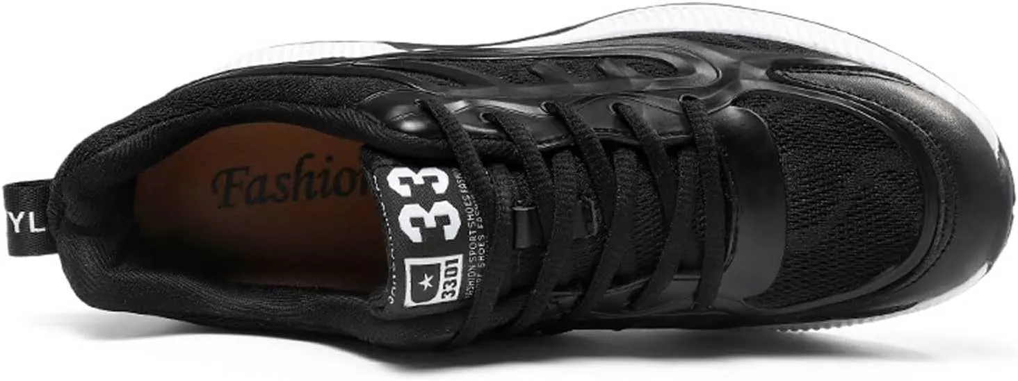 Mens Elevator Sneakers 3 inch Hidden Height Increase Breathable Mesh Lightweight Casual Walking Shoes for Men